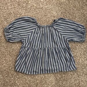 Old Navy Blue and White Striped Top 100% Cotton